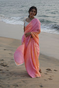 SAREE - LEHRIYA  CHINON- CANDY PINK