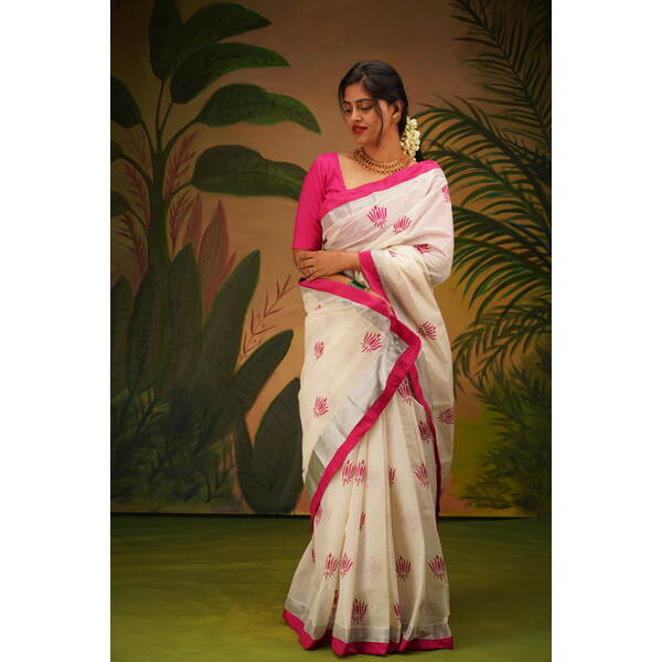 KERALA KASAVU - POO THUMBI - SILVER THAMAARA