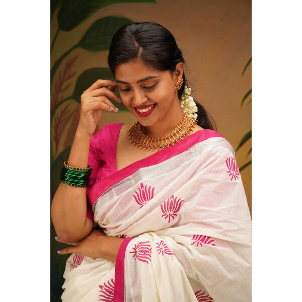 KERALA KASAVU - POO THUMBI - SILVER THAMAARA