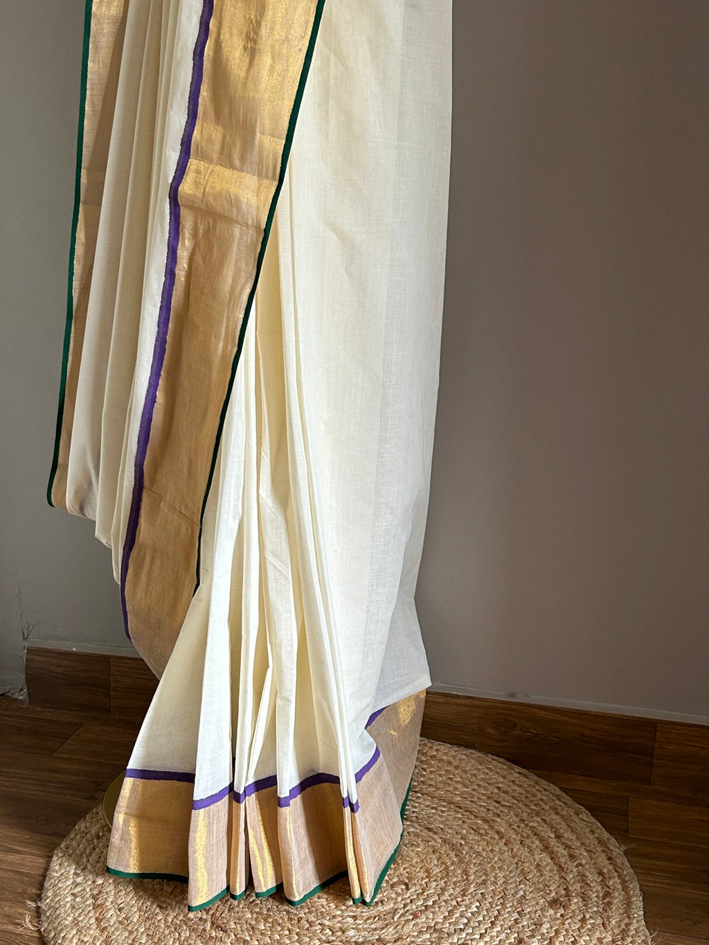 KERALA KASAVU - GREEN AND PURPLE