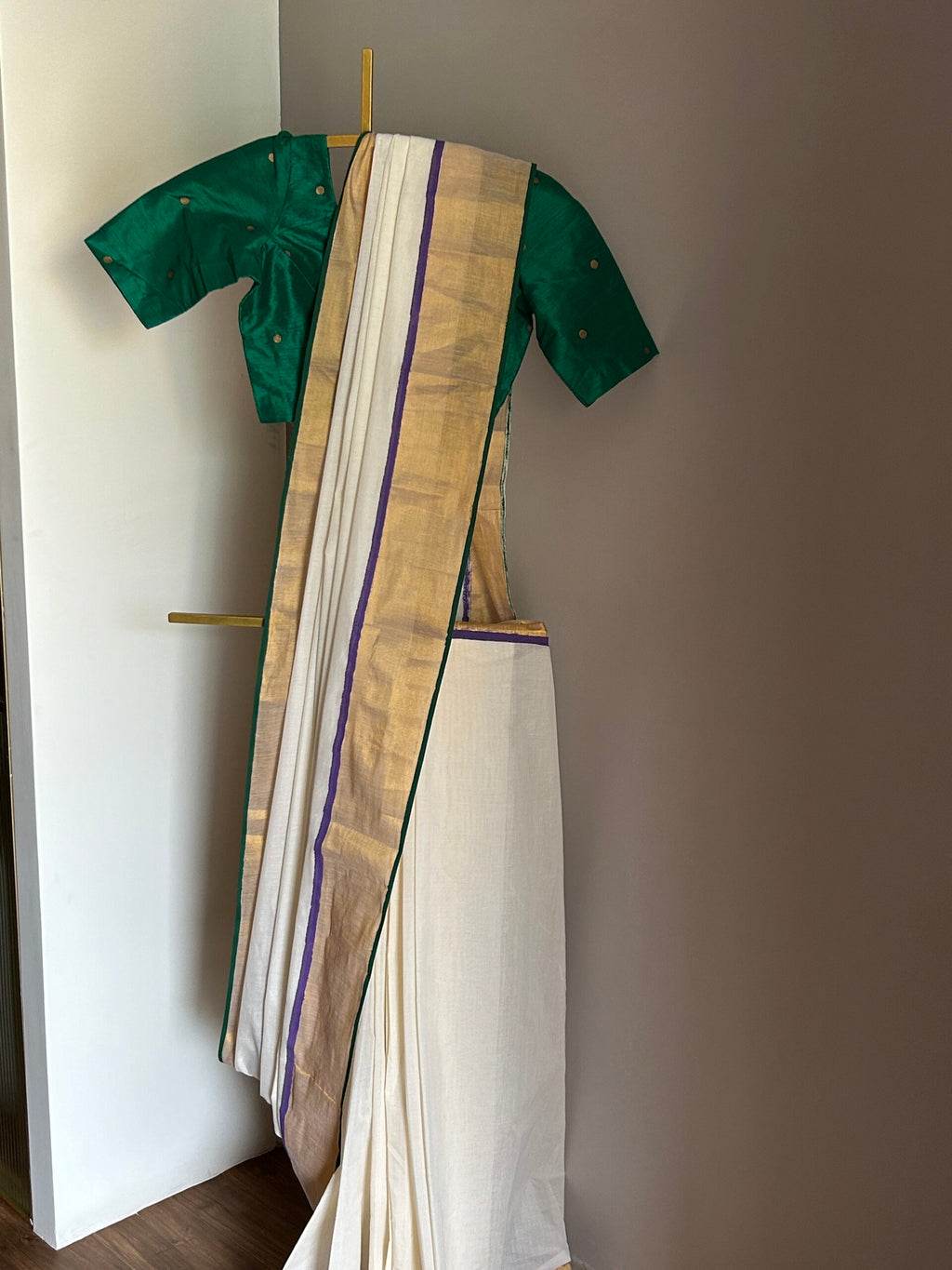 KERALA KASAVU - GREEN AND PURPLE