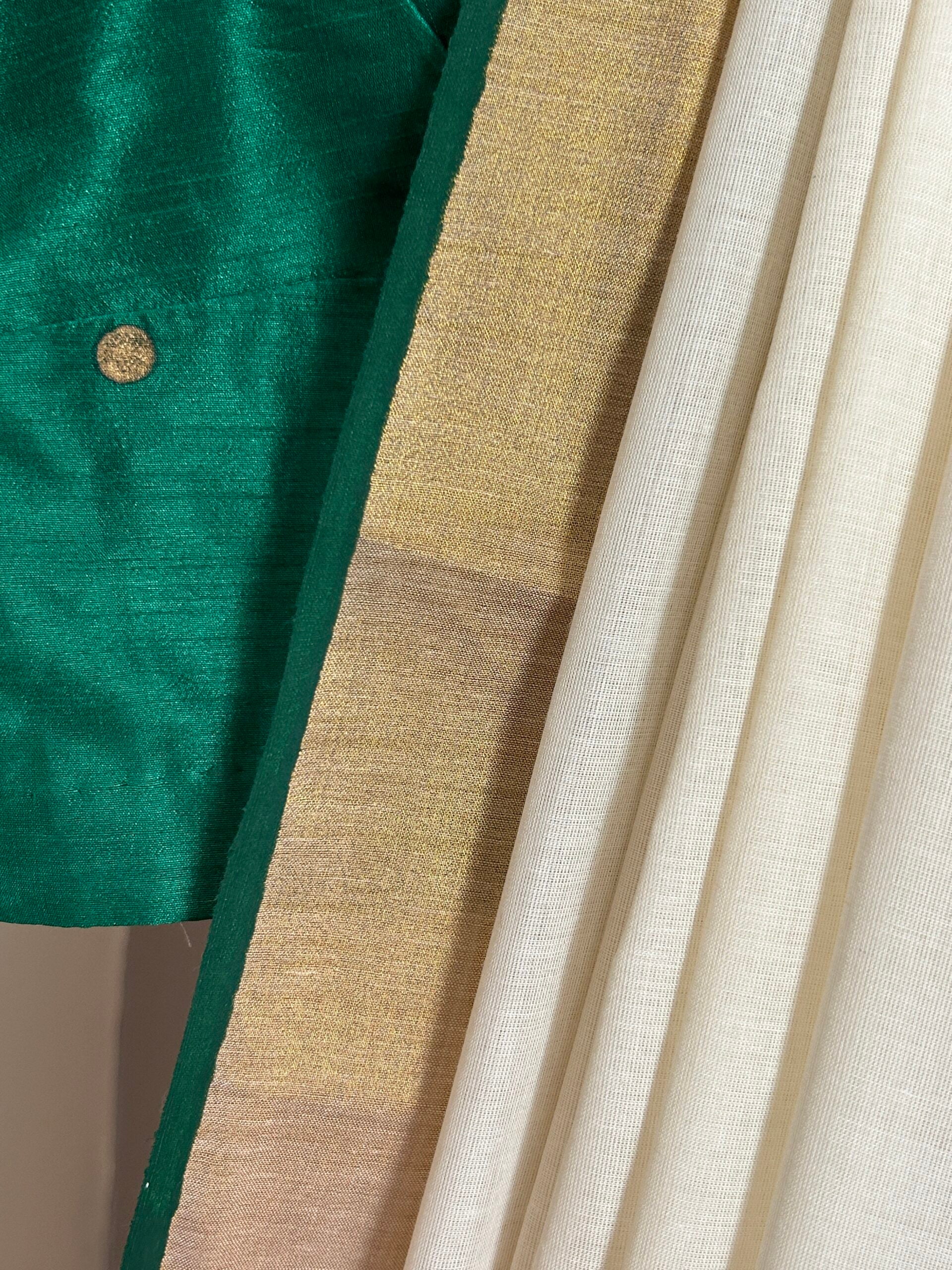 KERALA KASAVU - GREEN AND PURPLE