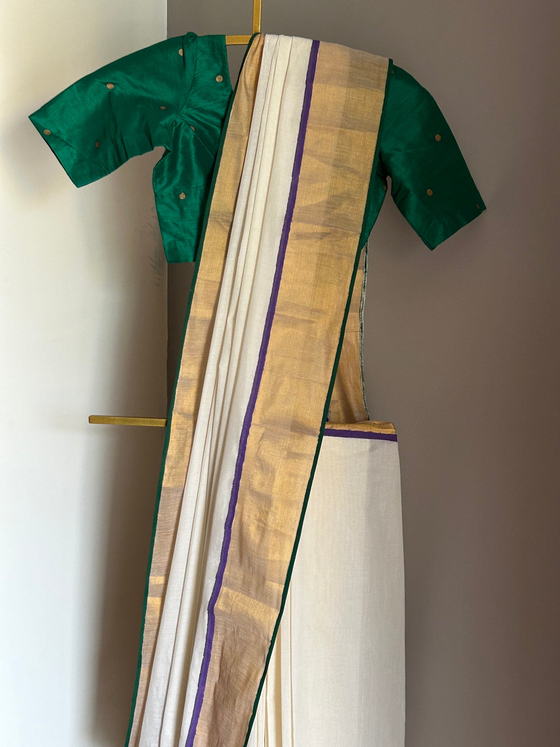 KERALA KASAVU - GREEN AND PURPLE