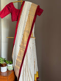 KERALA SAREE - RED AND GOLD