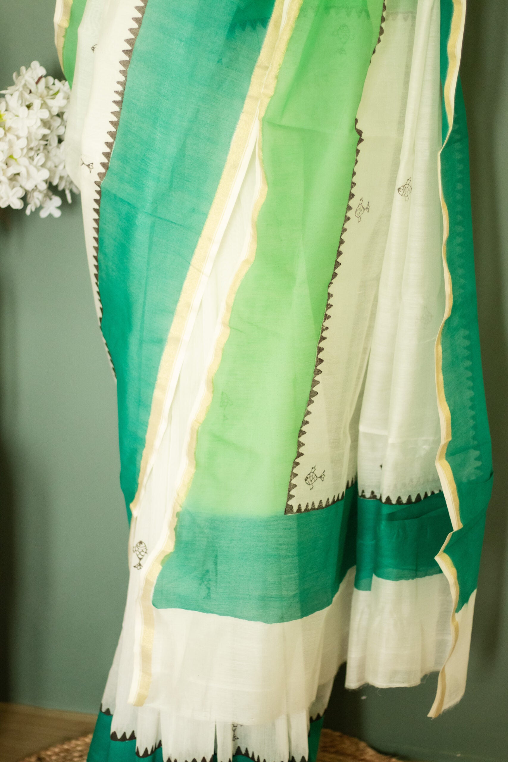 SAREES - CHANERI SILK COTTON - FISH