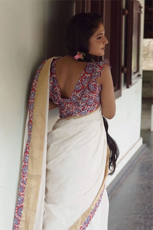 KERALA KASAVU - CHINGARI - FLORAL