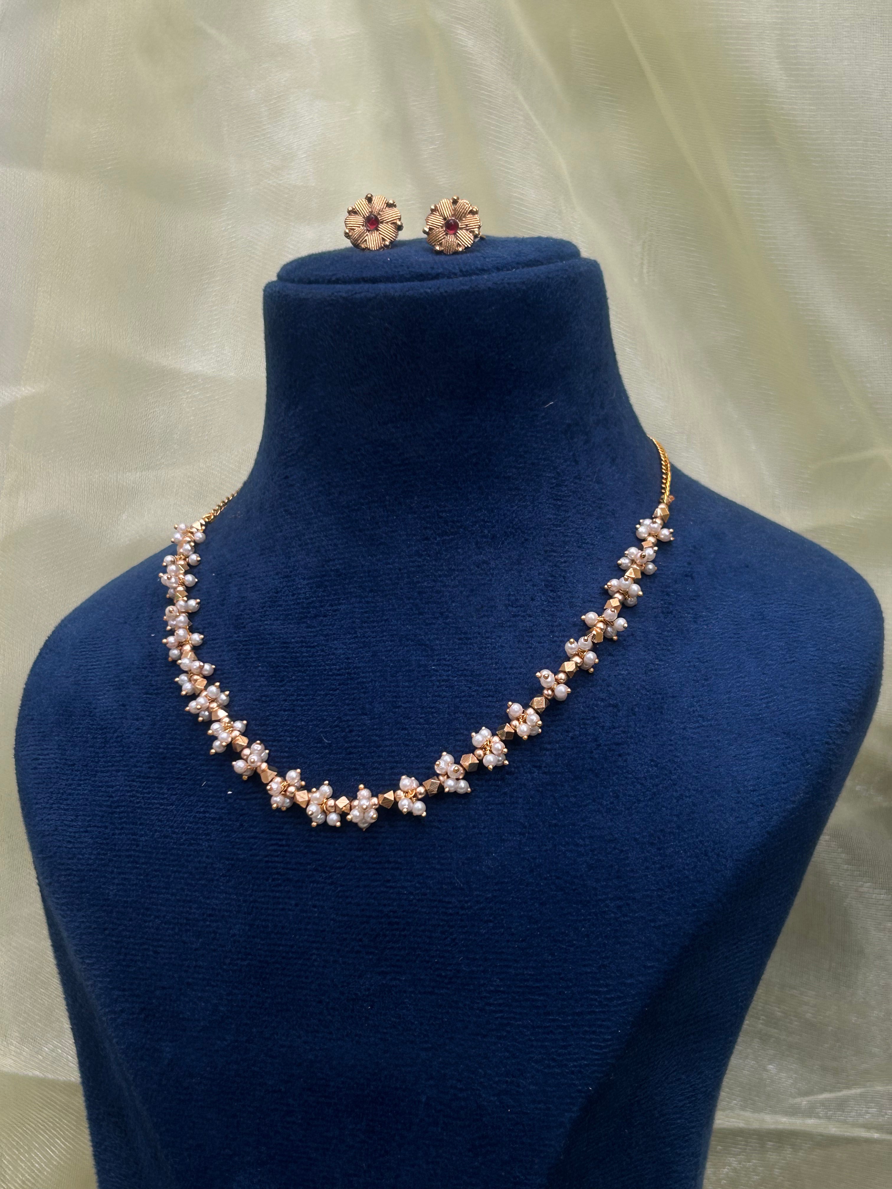 NECKALCE SET - TEJASVI - PEARL GOLD