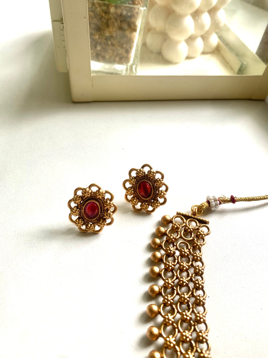 NECKLACE SET - RED AND GREEN