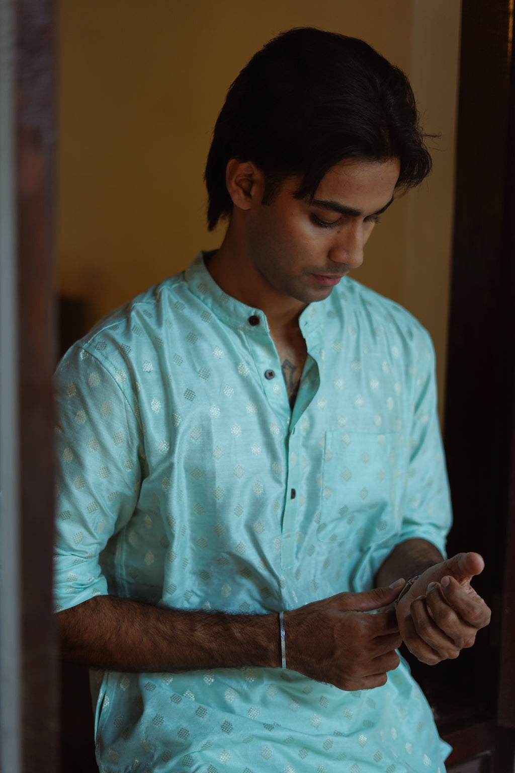 SHORT KURTA - CHANDERI MINT