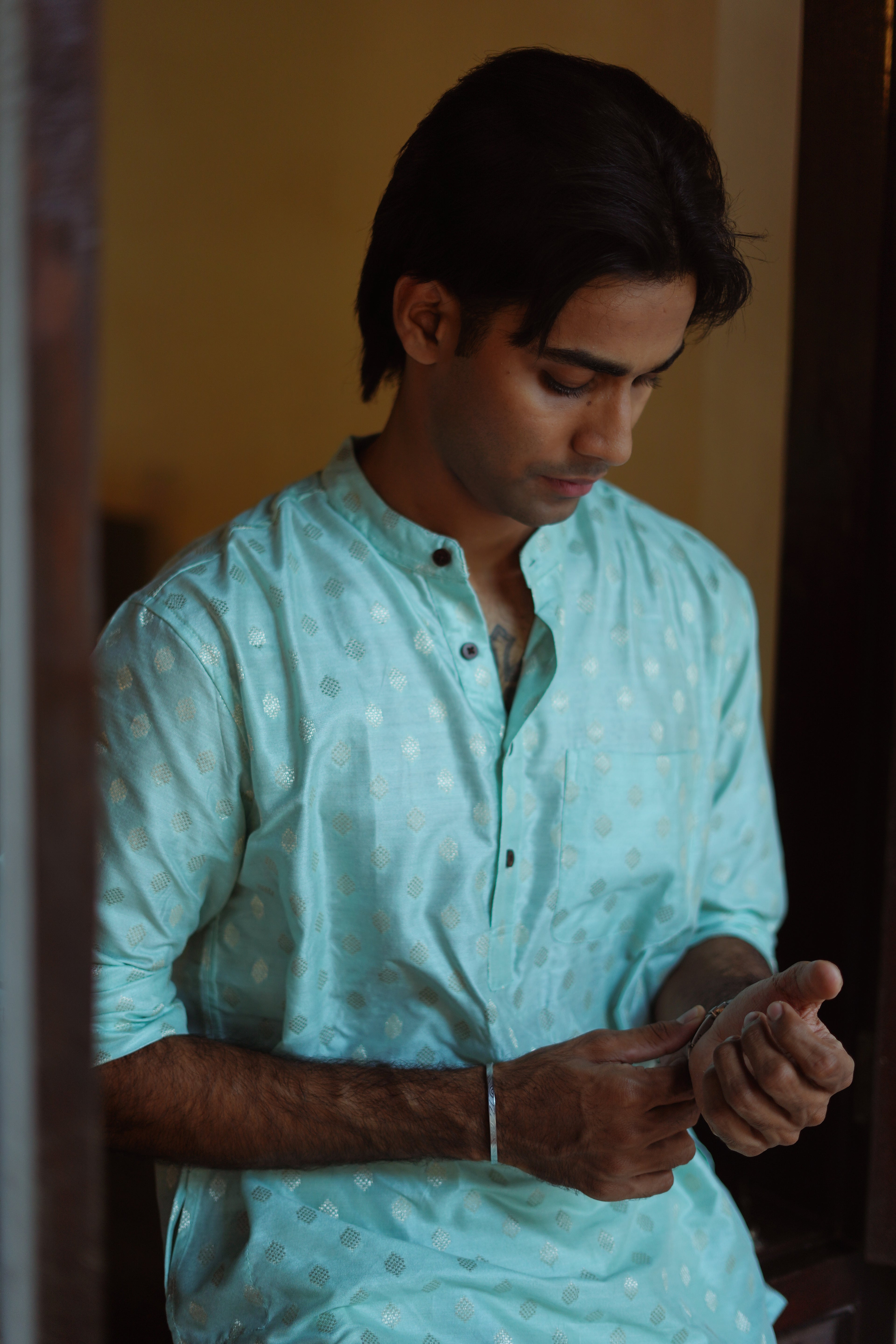 SHORT KURTA - CHANDERI MINT