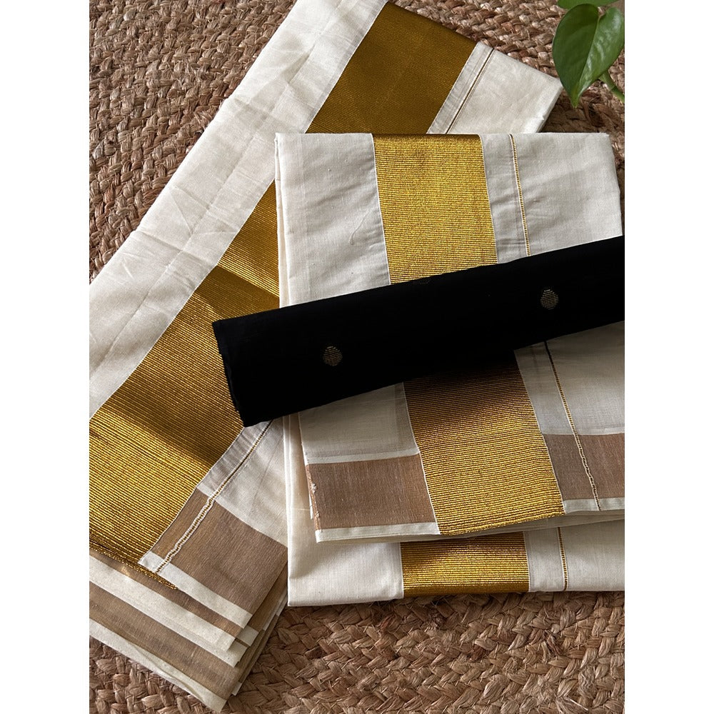 KERALA KASAVU - SET MUNDU - BLACK