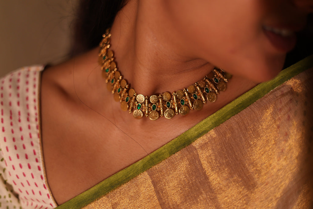 PONNUSE – NECKLACE SET - KAASU GREEN