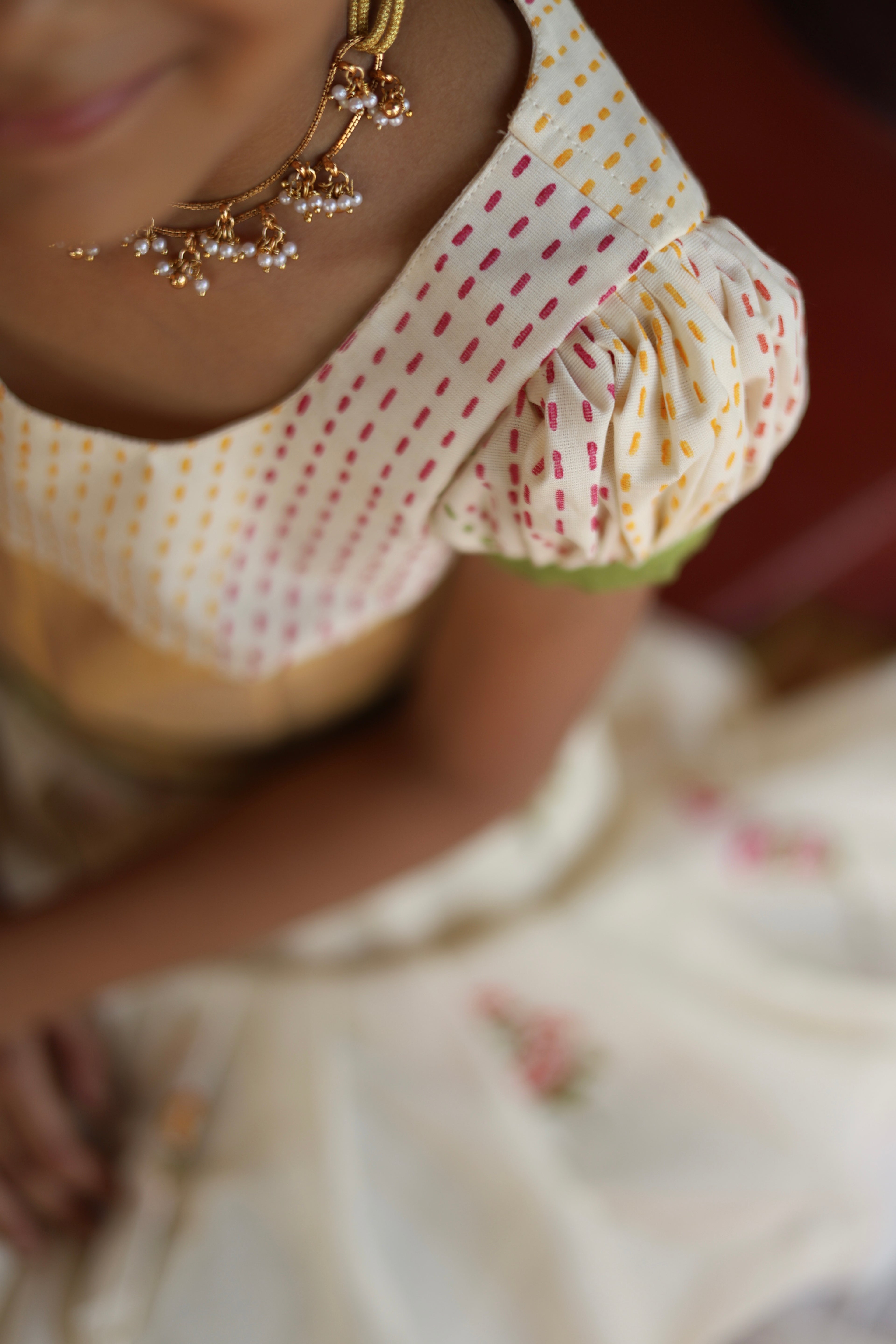 KIDS - KERALA KASAVU PAVADA SET - MALAR