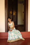 KIDS - KERALA KASAVU PAVADA SET -  PACHATHIRI