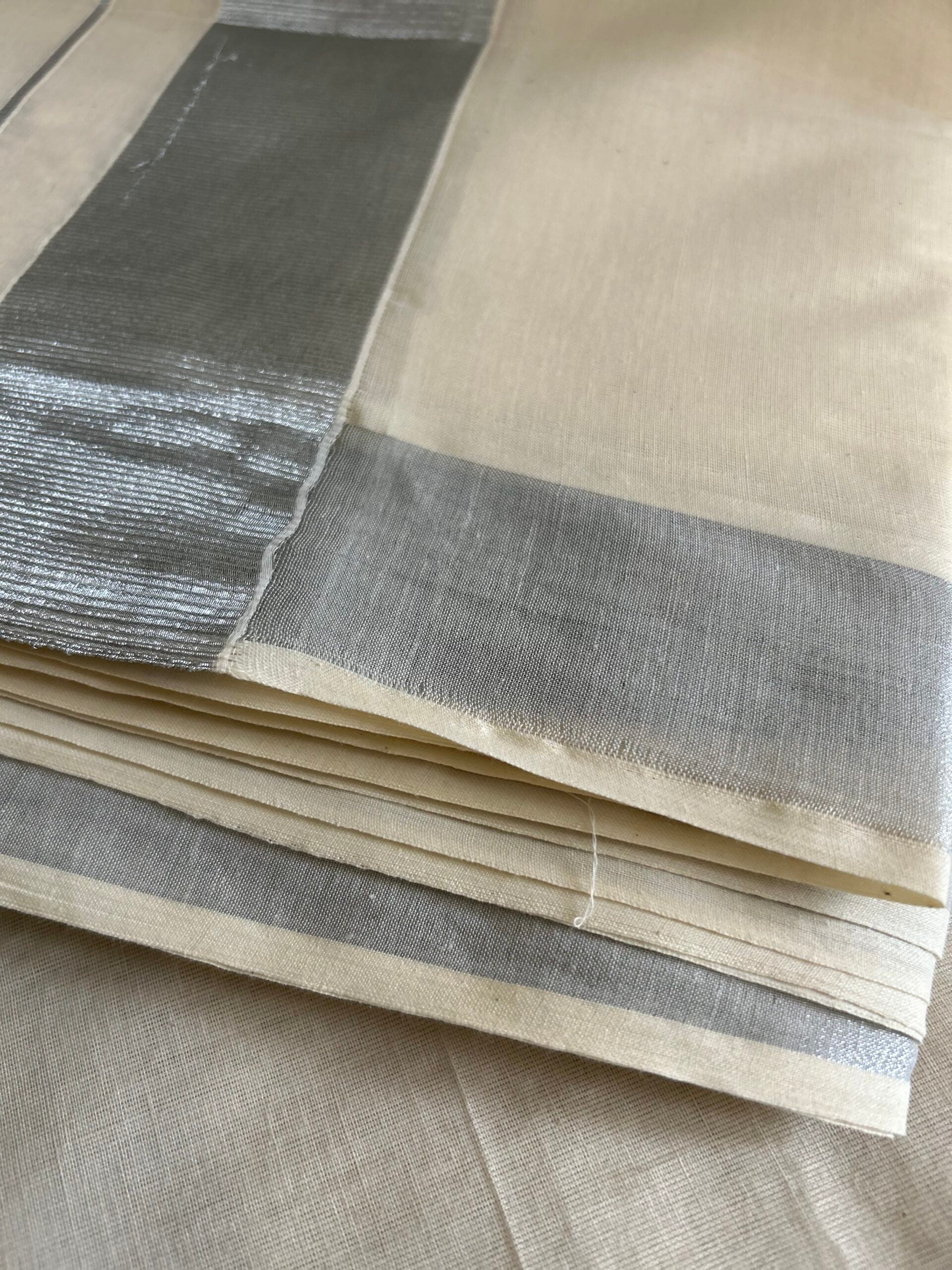 Silver kasavu - Plain