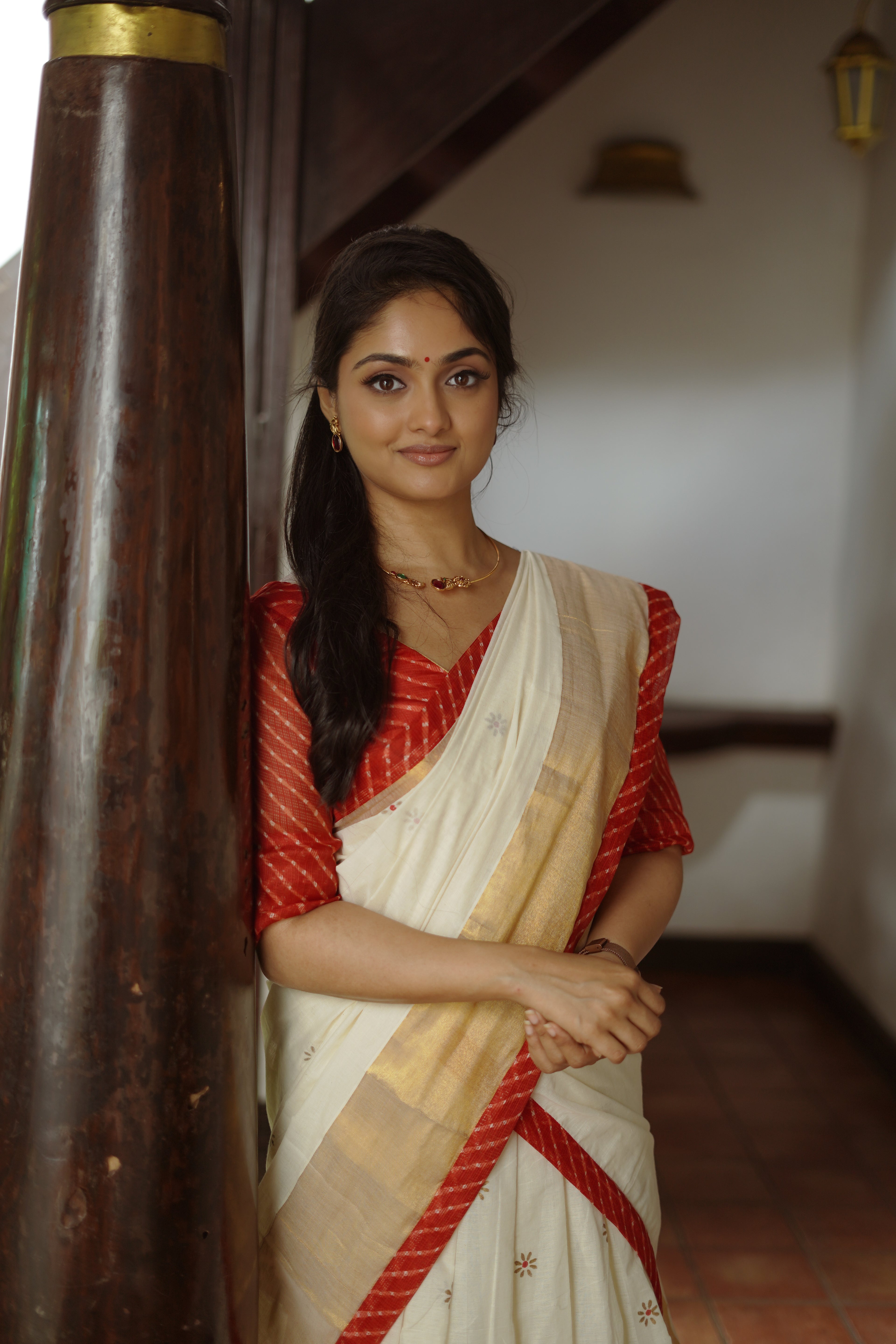 KERALA KASAVU - LEHRIYA RED DHAVANI