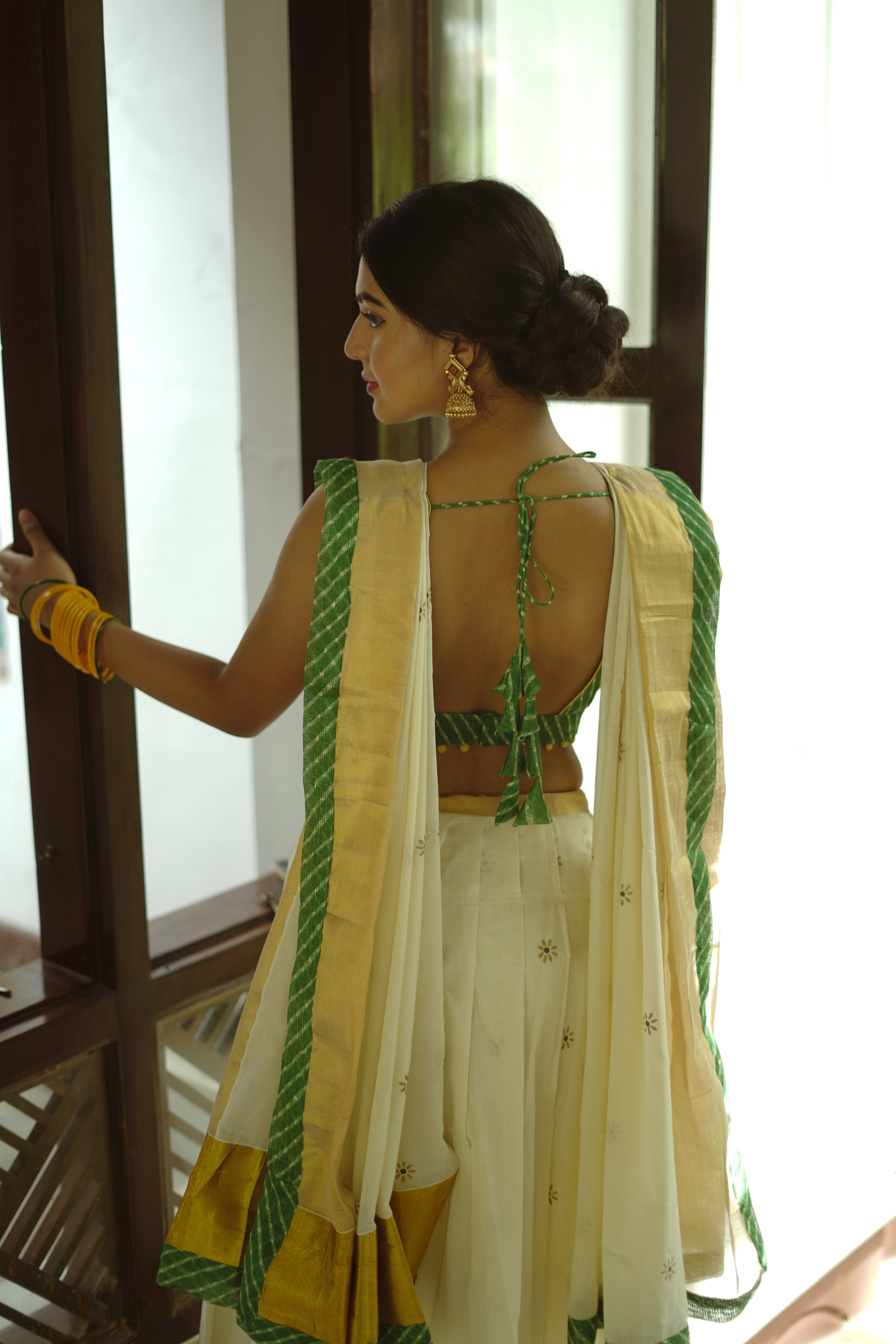 KERALA KASAVU - LEHRIYA GREEN