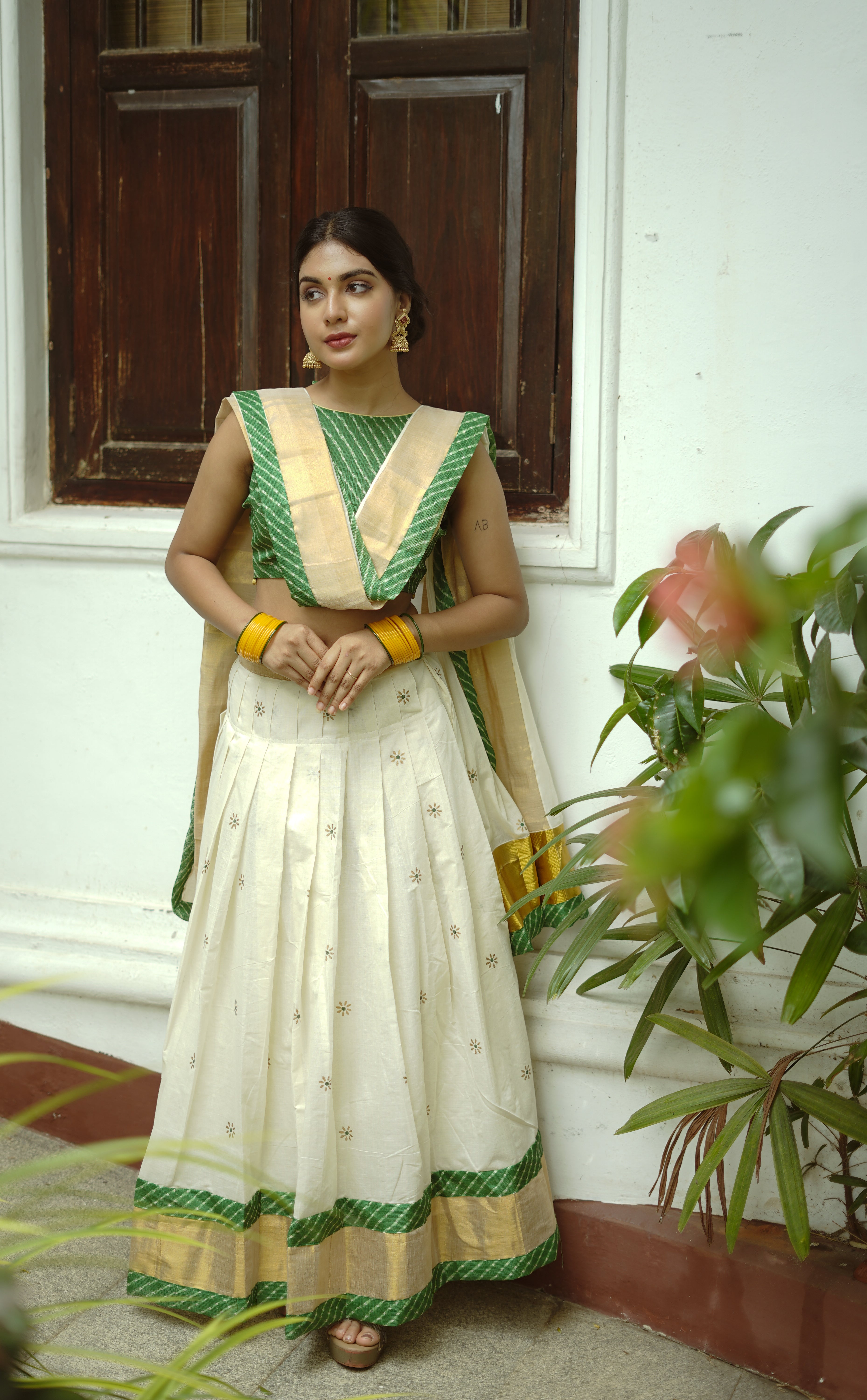 KERALA KASAVU - LEHRIYA GREEN