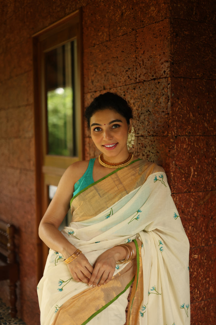 KERALA KASAVU - TURQUOISE MIST