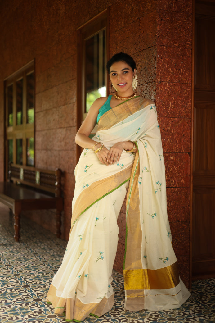 KERALA KASAVU - TURQUOISE MIST