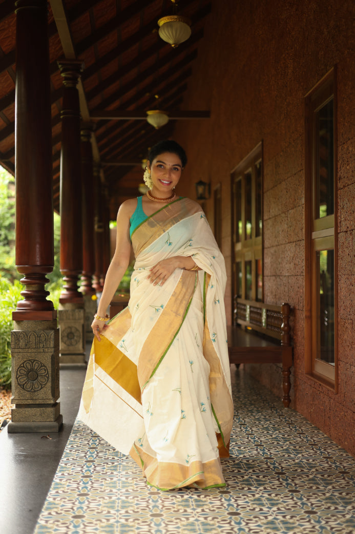 KERALA KASAVU - TURQUOISE MIST