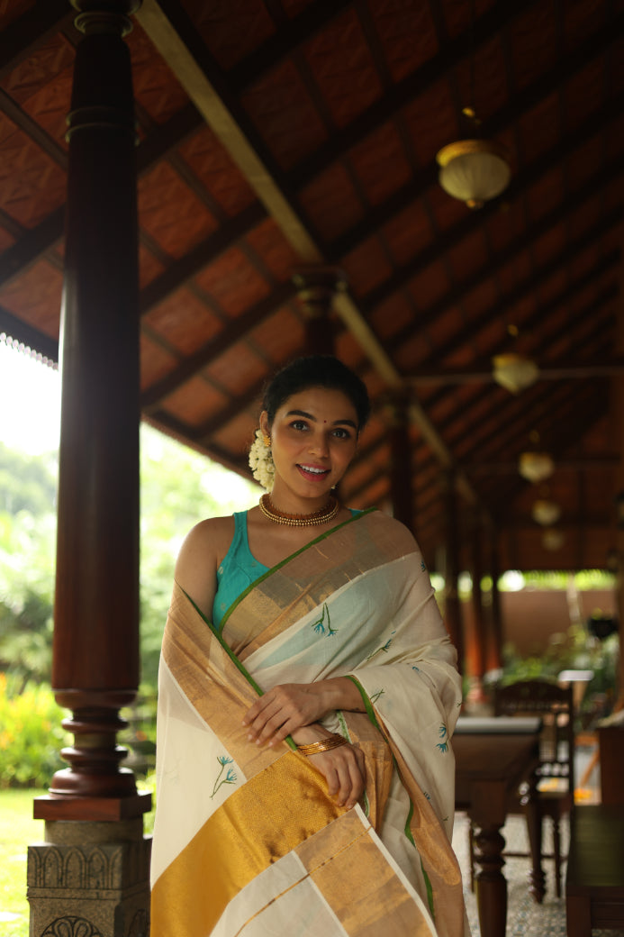 KERALA KASAVU - TURQUOISE MIST