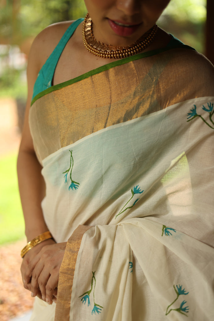 KERALA KASAVU - TURQUOISE MIST