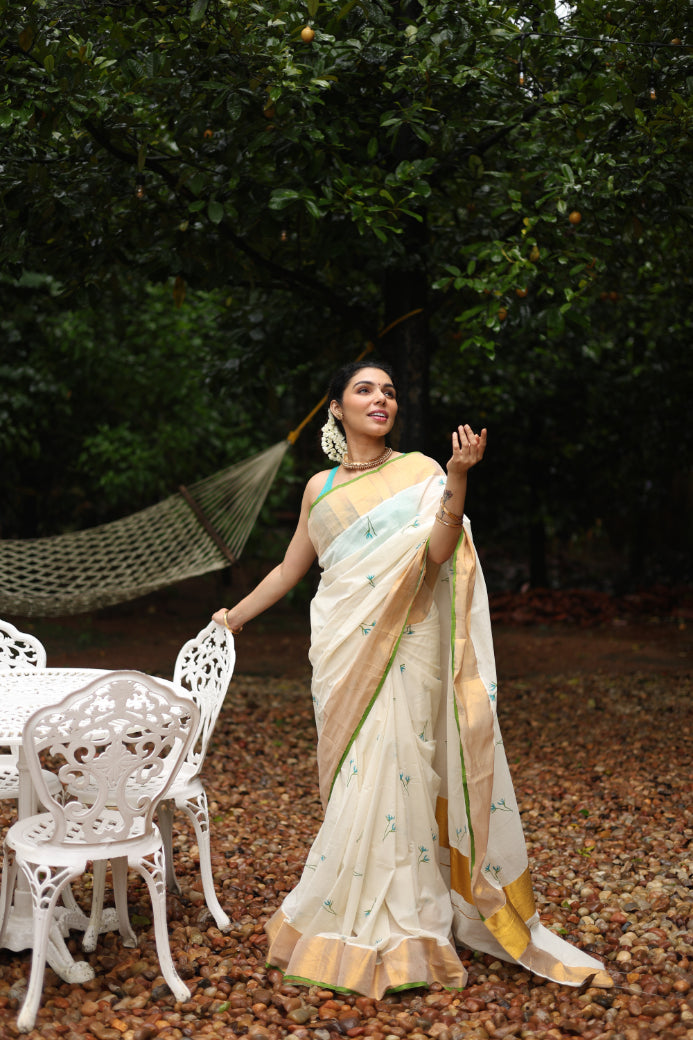 KERALA KASAVU - TURQUOISE MIST