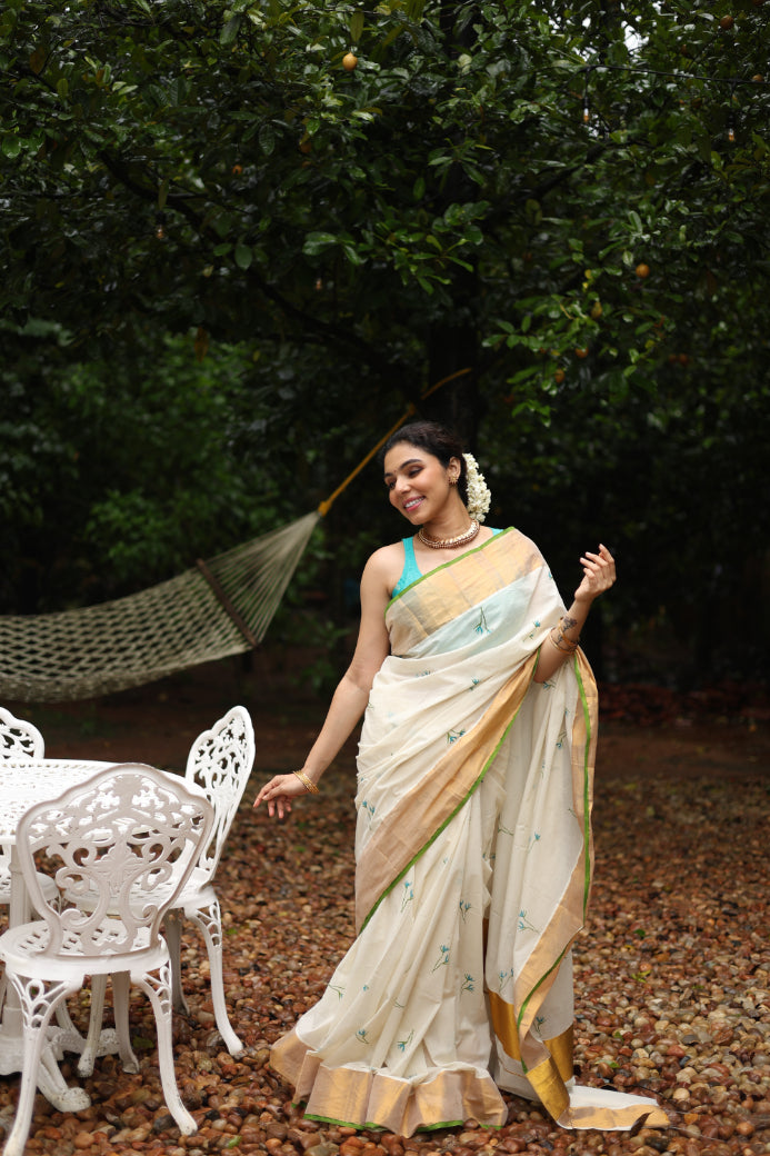 KERALA KASAVU - TURQUOISE MIST