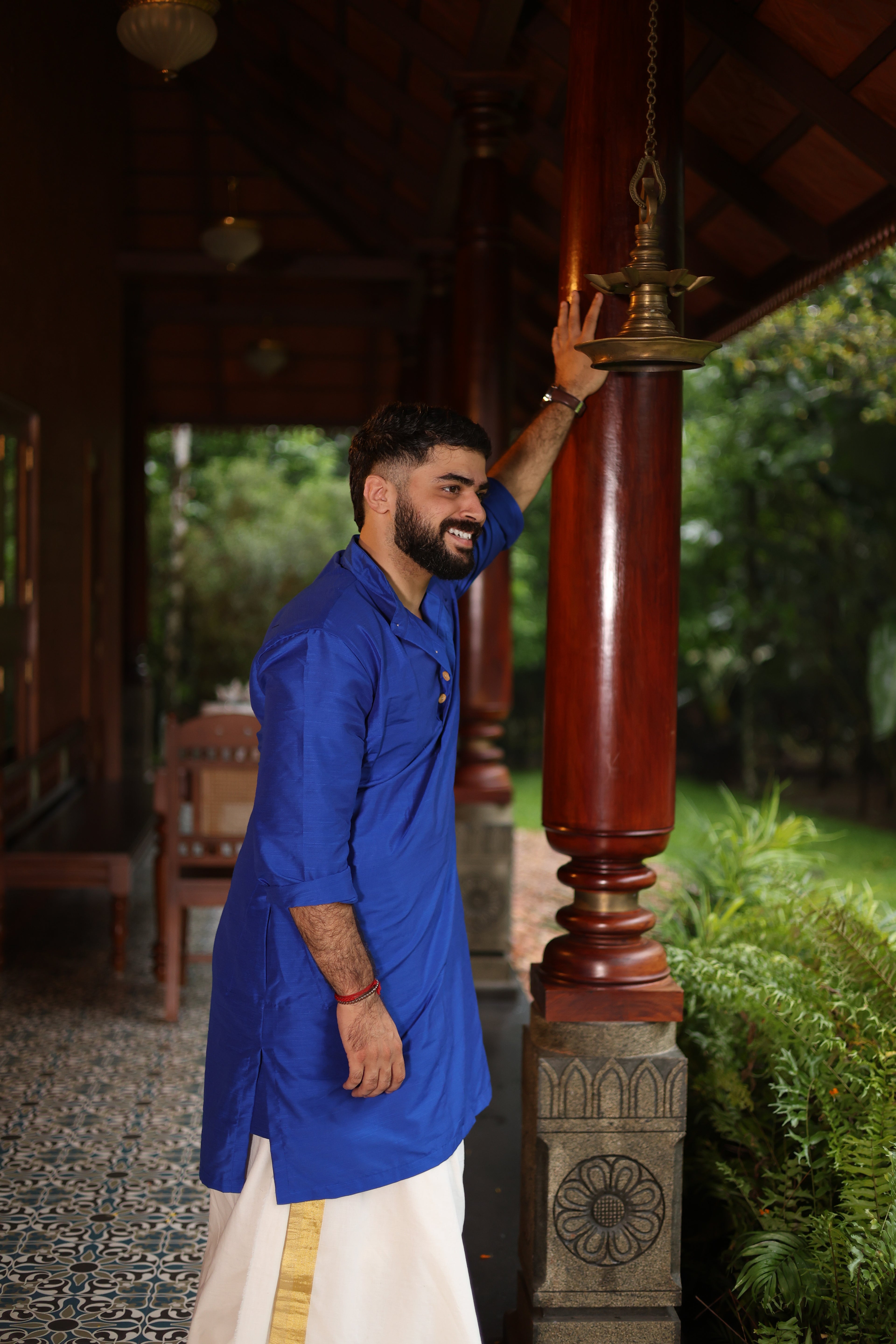 MENS - SEMI RAW SILK KURTA