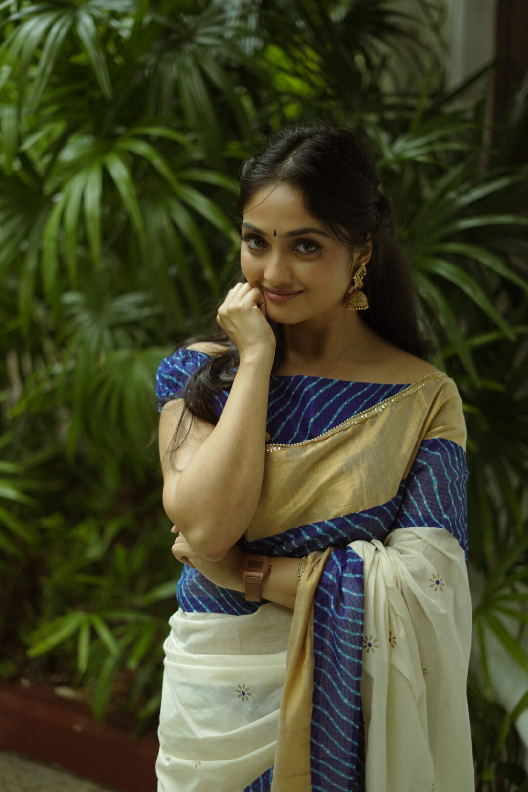 KERALA SAREE - LEHRIYA BLUE