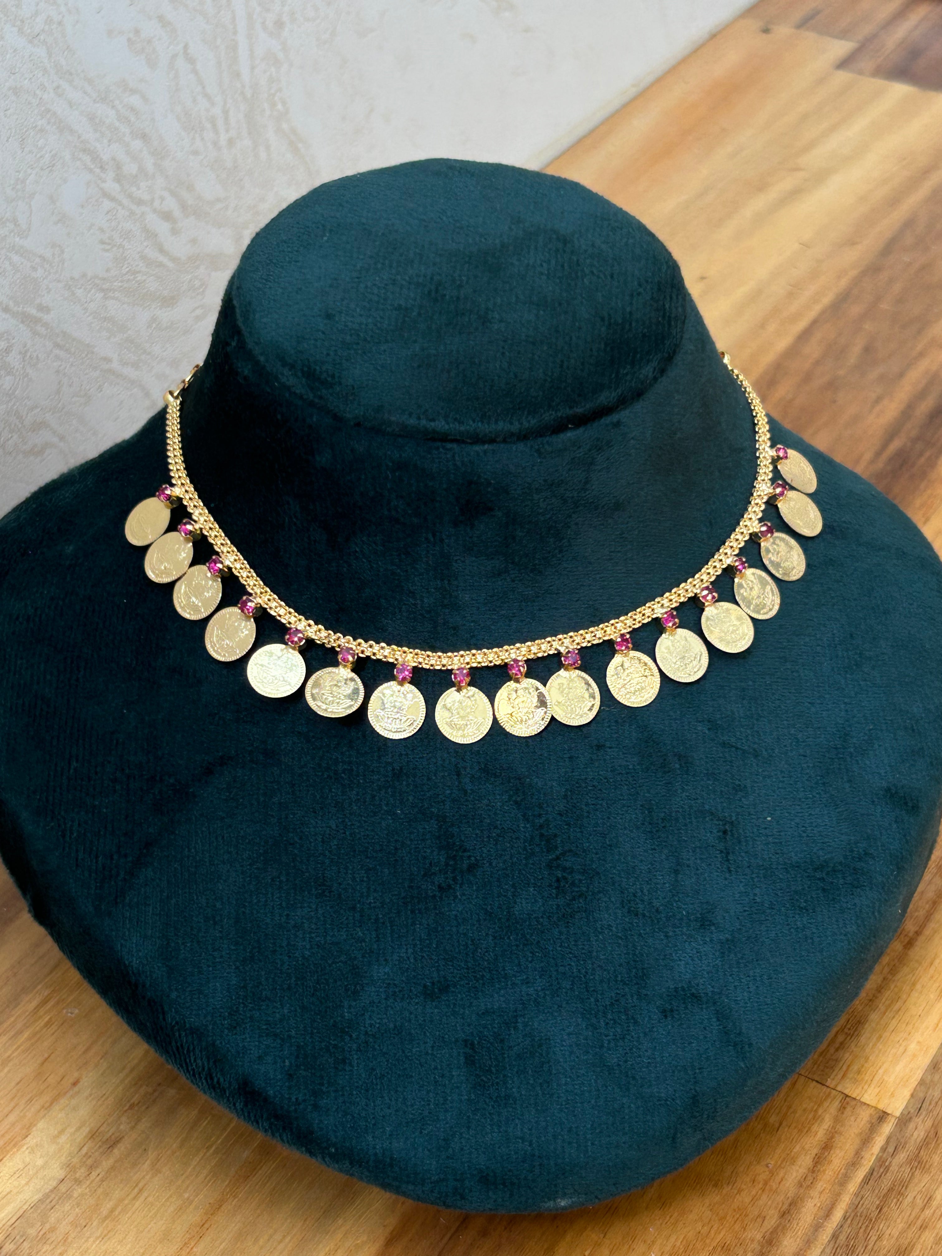 NECKLACE SET - ANSWARAM - COINS SHORT