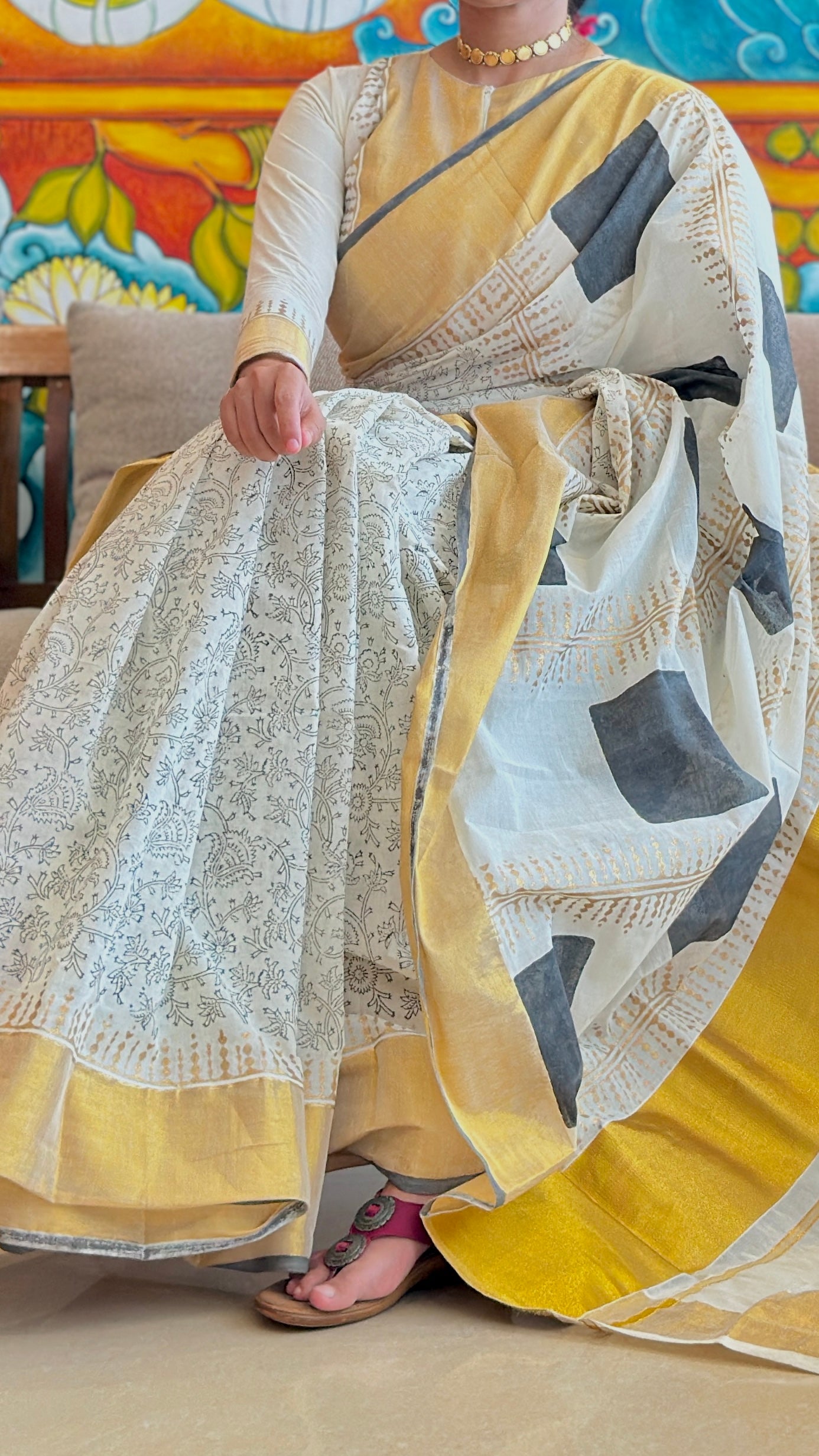 KERALA KASAVU - ANSWARAM - FLORAL