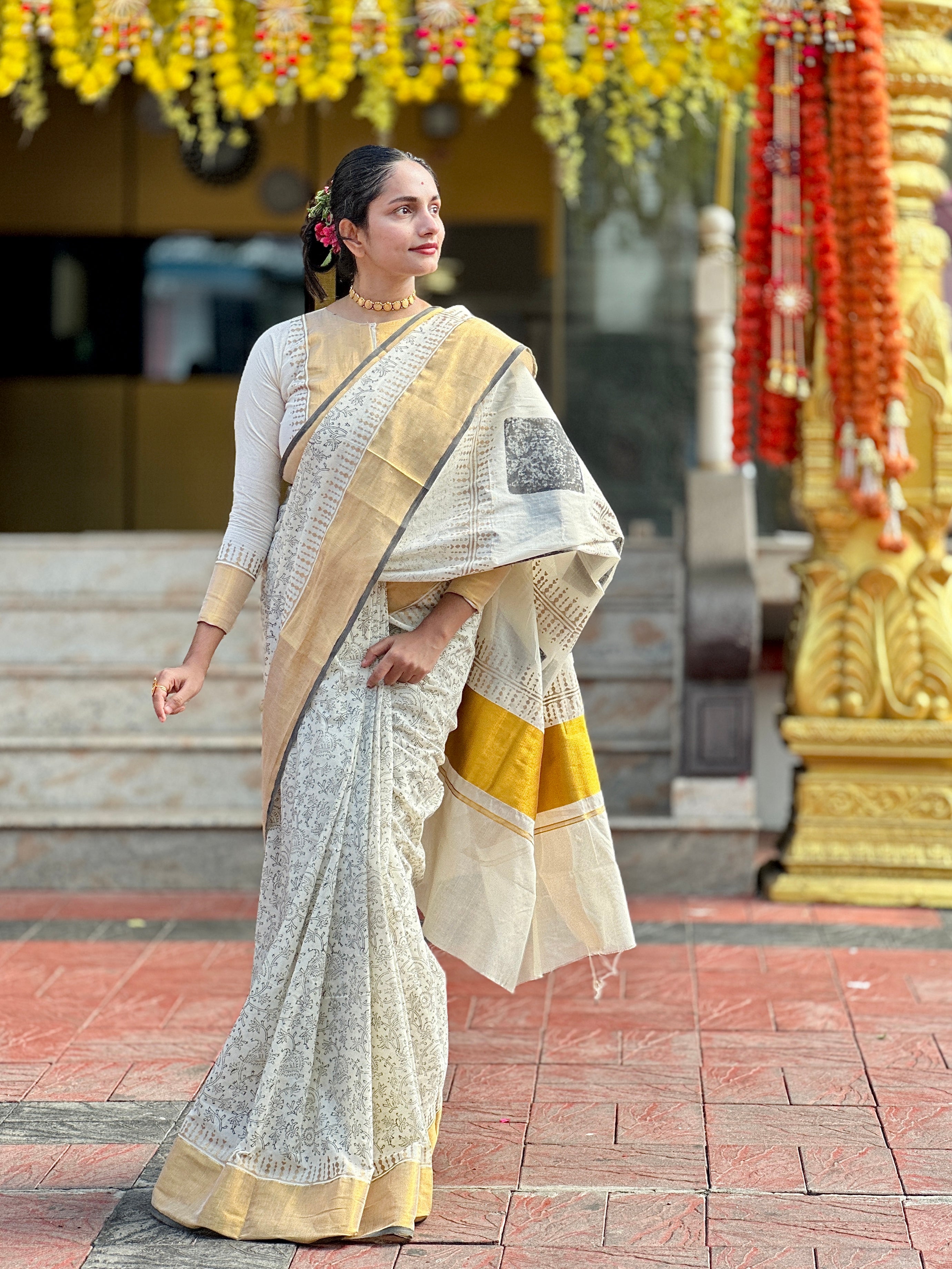 KERALA KASAVU - ANSWARAM - FLORAL
