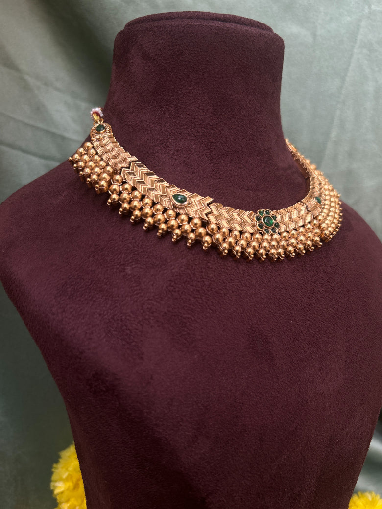 Varsha- Floral Green Necklace