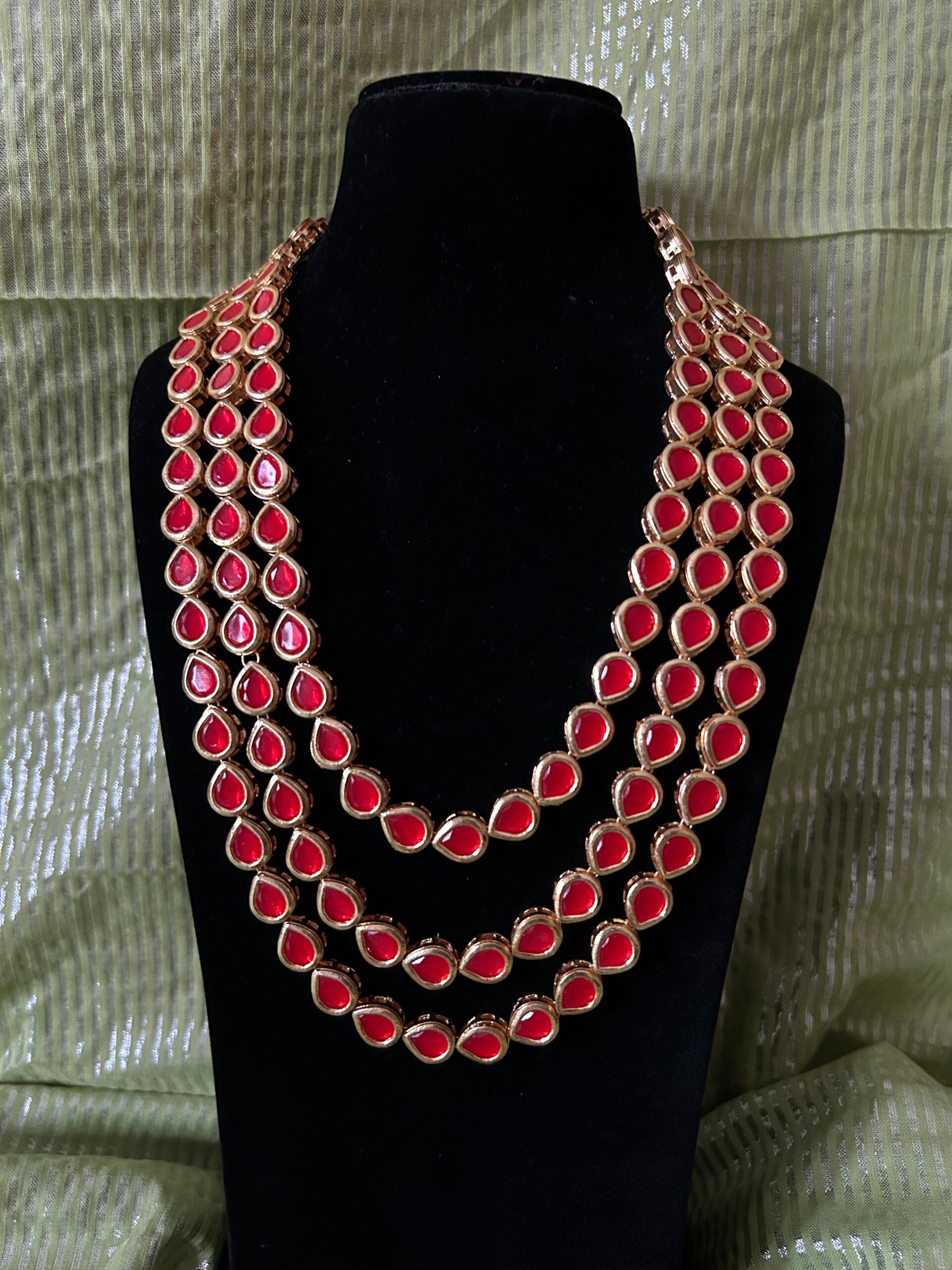 KUNDAN THREE LAYER - RED