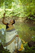 KERALA SAREE - GEOMETRIC BLACK