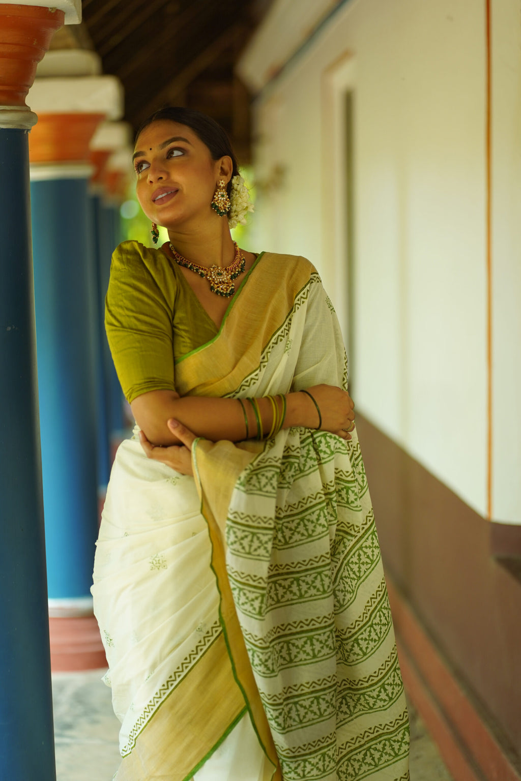 KERALA SAREE - RANGOLI GREEN
