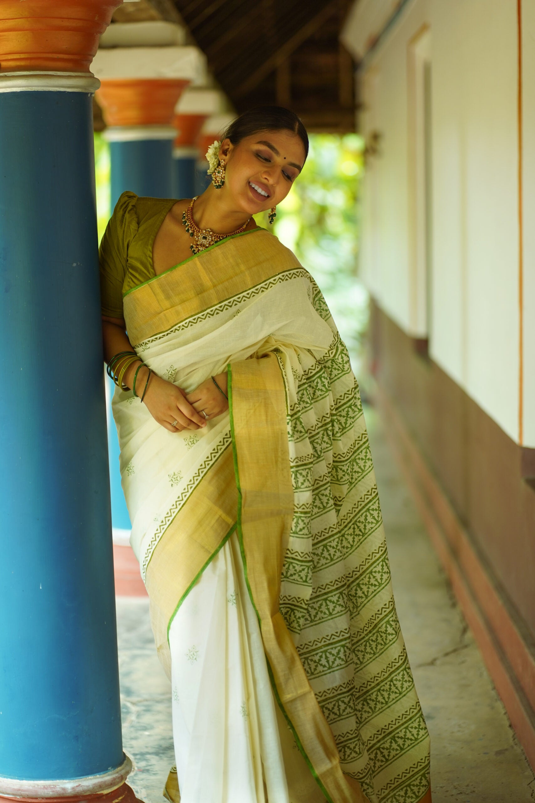 KERALA SAREE - RANGOLI GREEN