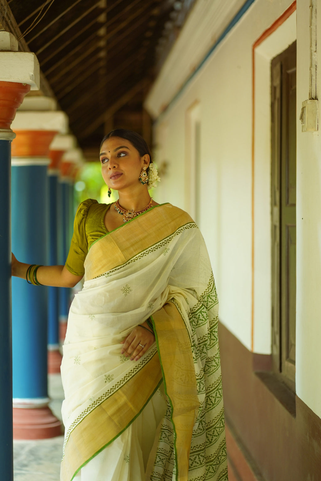 KERALA SAREE - RANGOLI GREEN