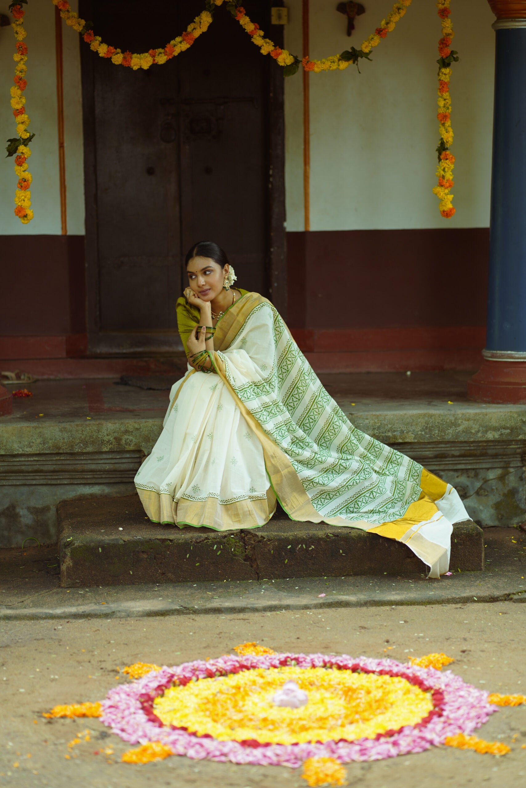 KERALA SAREE - RANGOLI GREEN