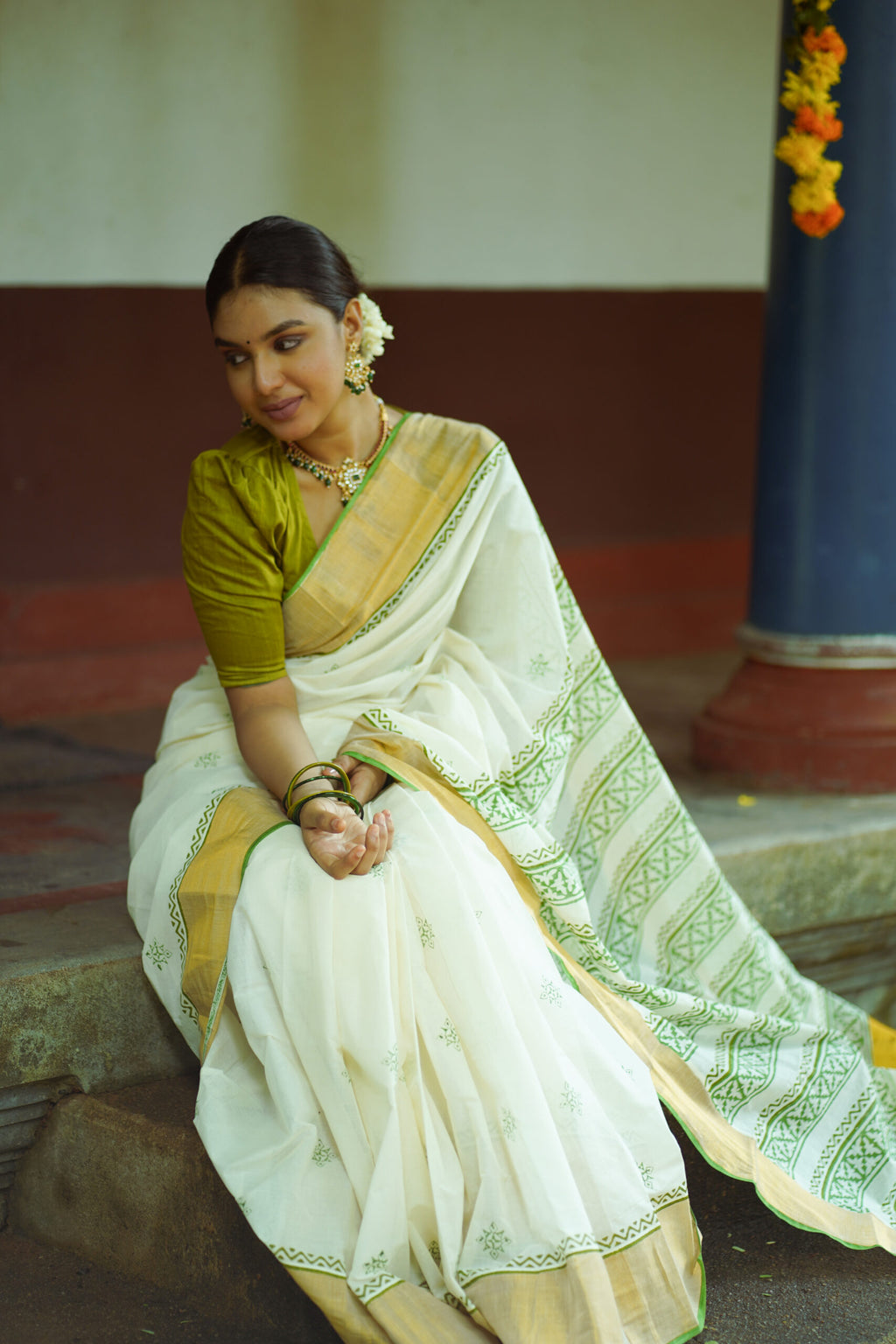 KERALA SAREE - RANGOLI GREEN