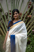 KERALA KASAVU - MANTHIRA - GANGA JAMUNA ROYAL BLUE