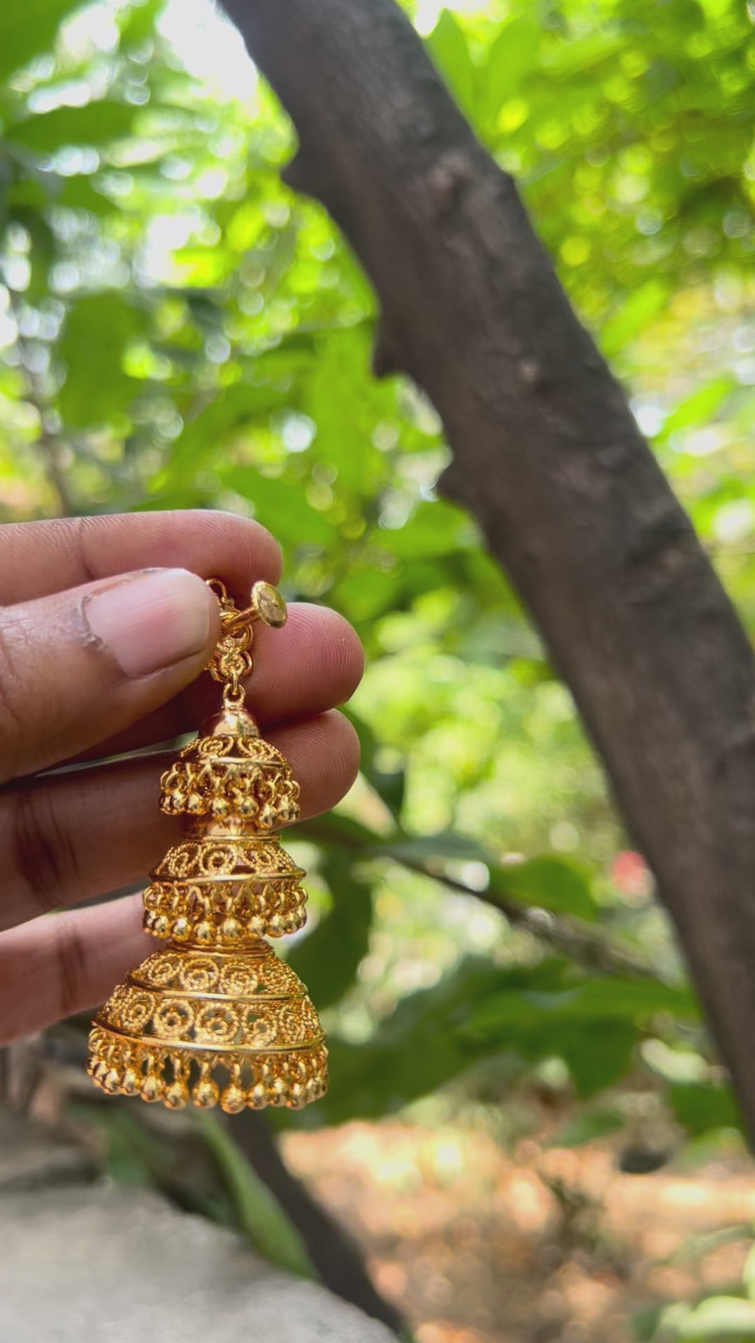 EARRING - THREE TIER (ADUKU) JHUMKA