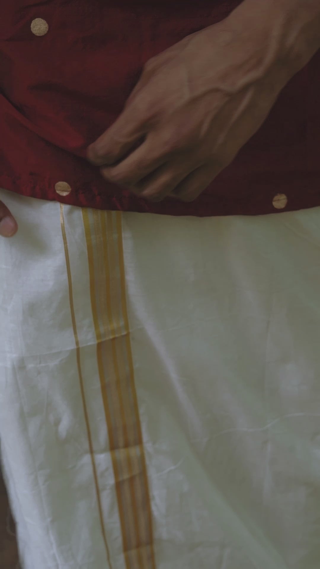 MENS SHORT KURTA - MAROON
