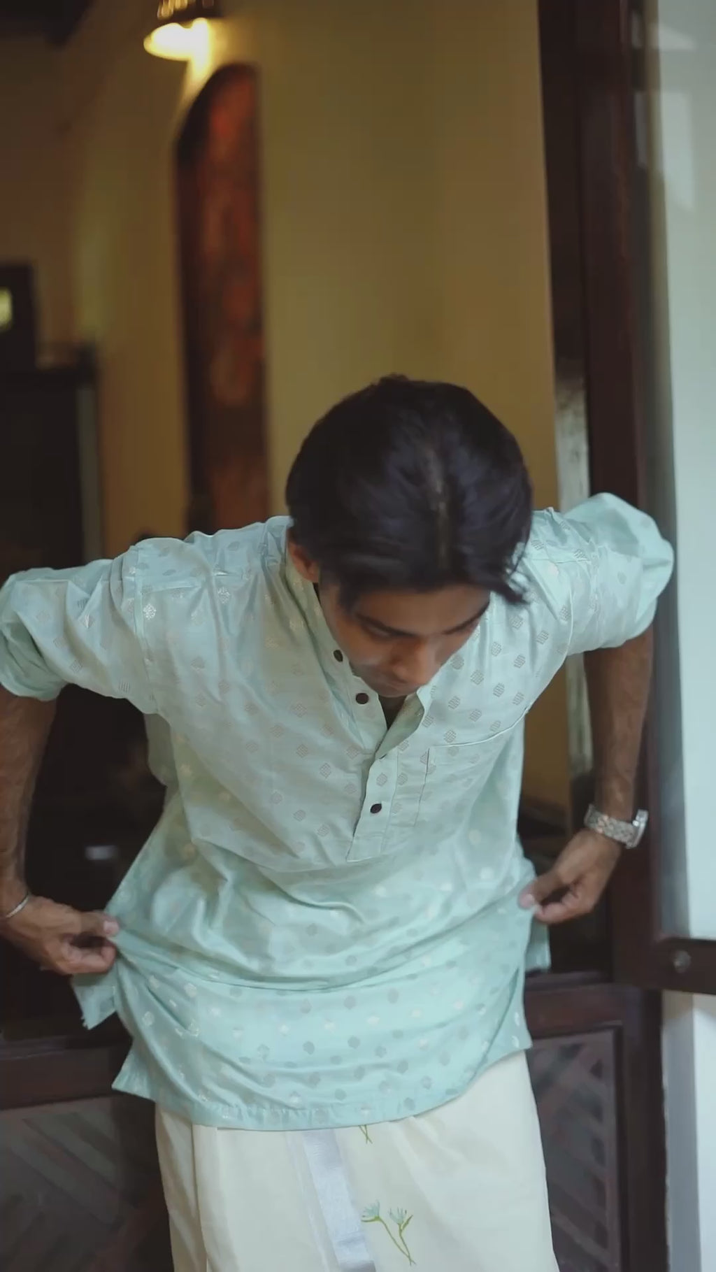 SHORT KURTA - CHANDERI MINT