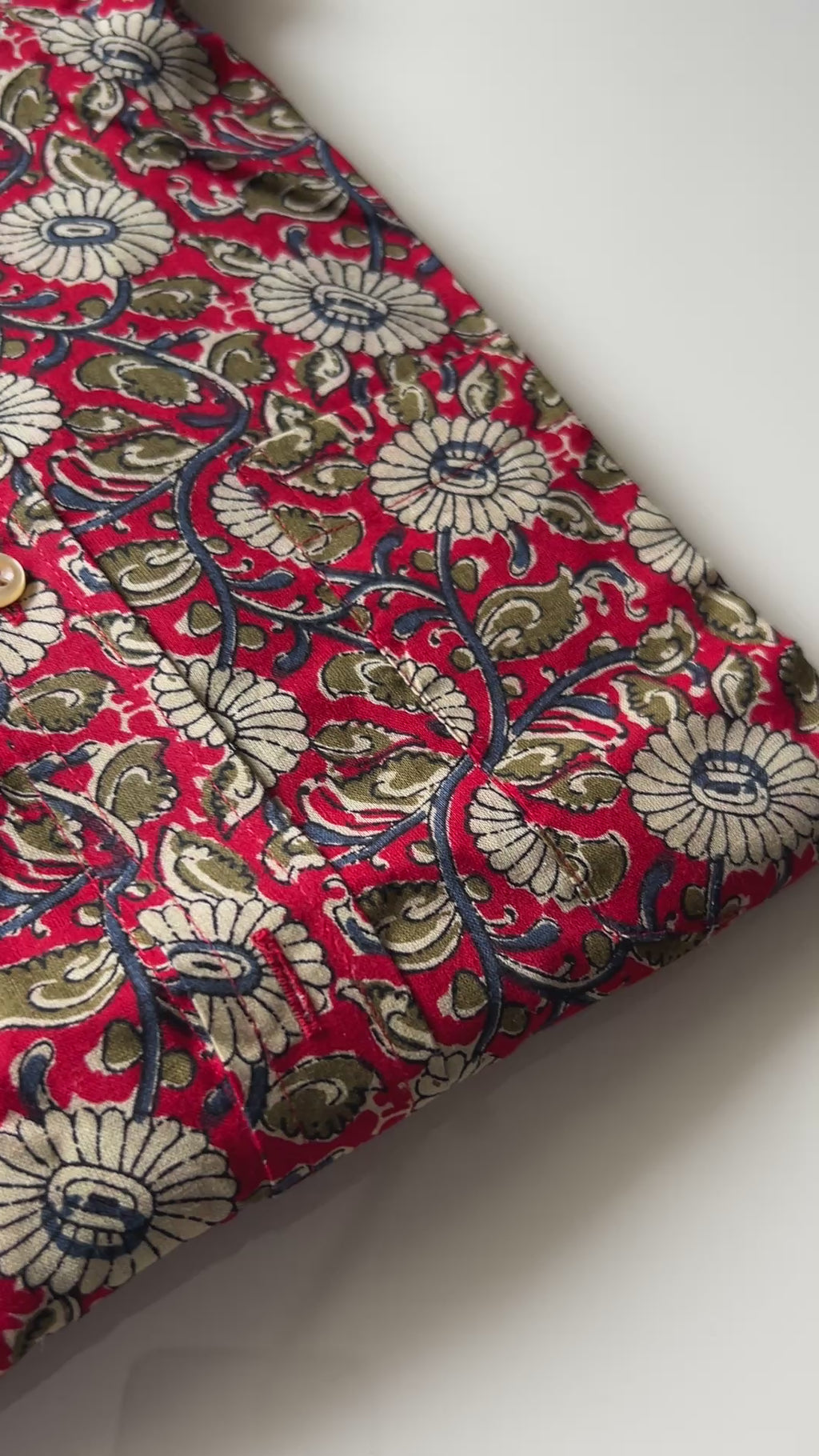 MENS SHIRT  - FLORAL RED