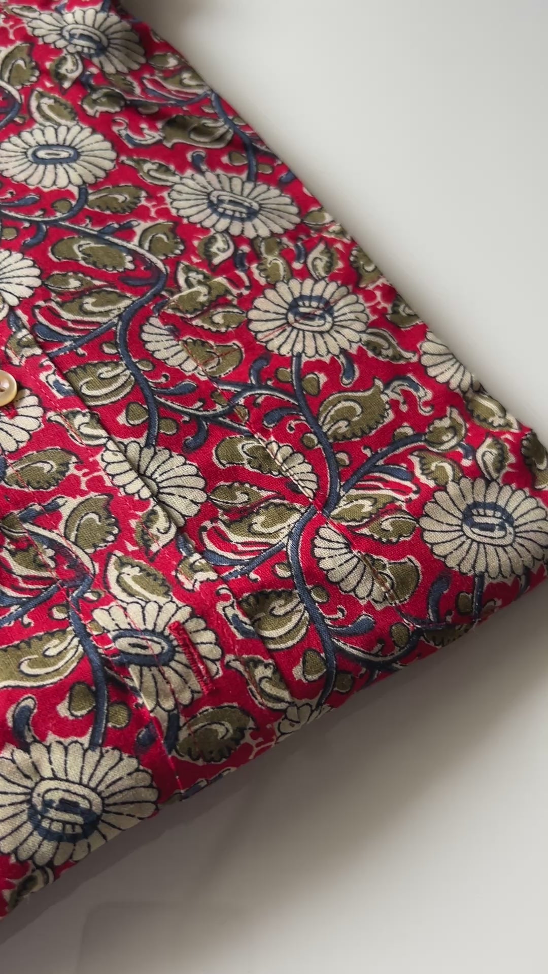 MENS SHIRT  - FLORAL RED