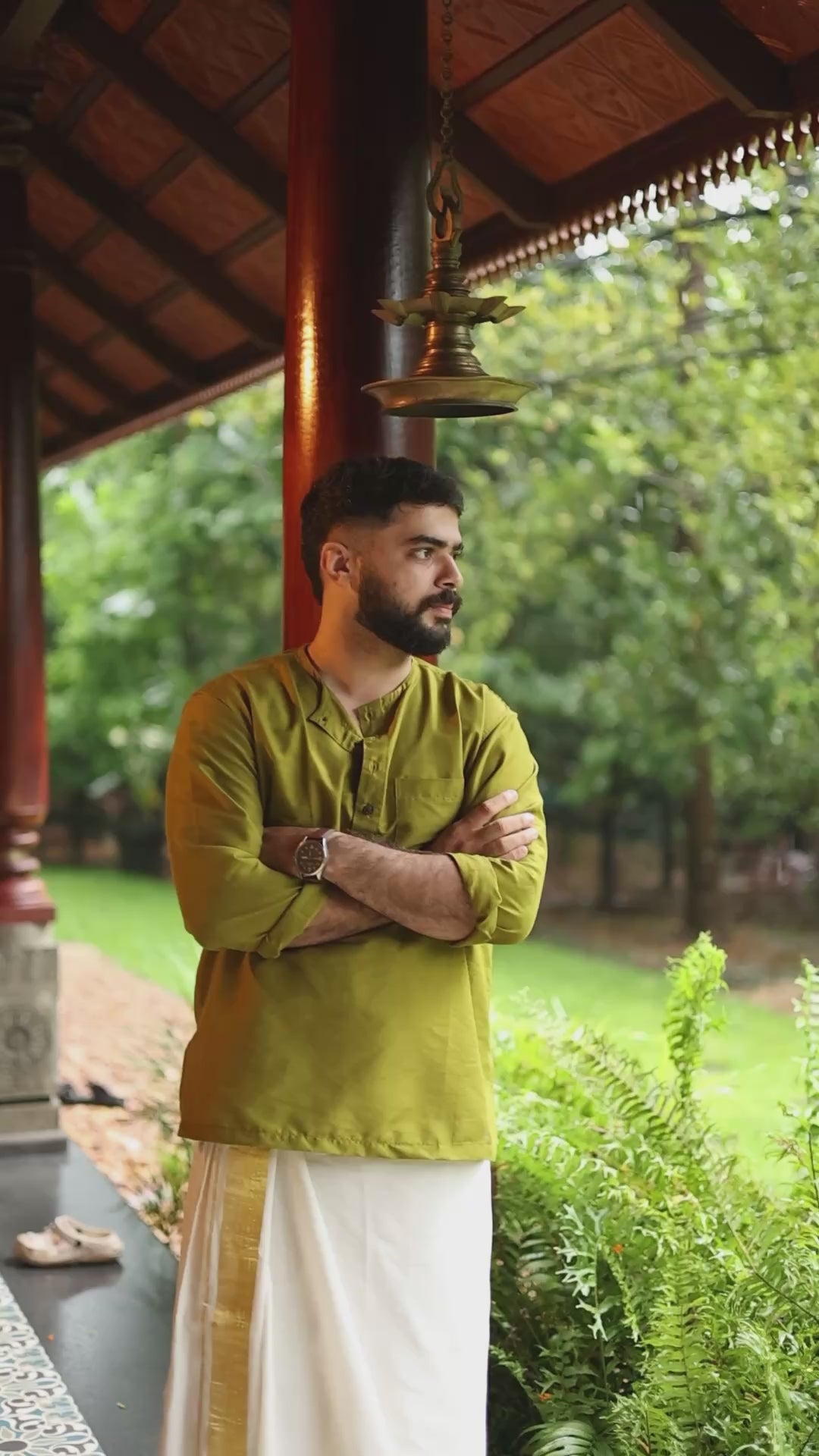MENS - SEMI RAW SILK KURTA