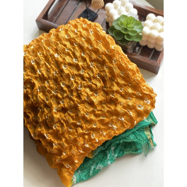 DUPATTA - BANDHINI - GOLD AND YELLOW